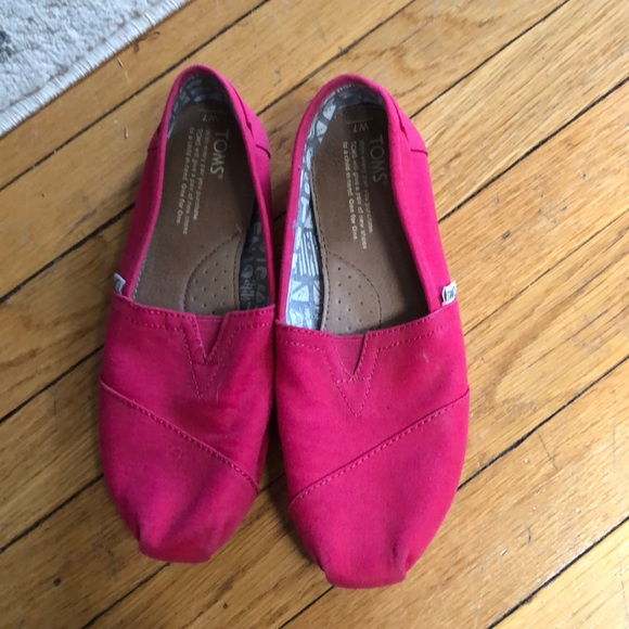 Toms Shoes - Red toms size 7 EUC
